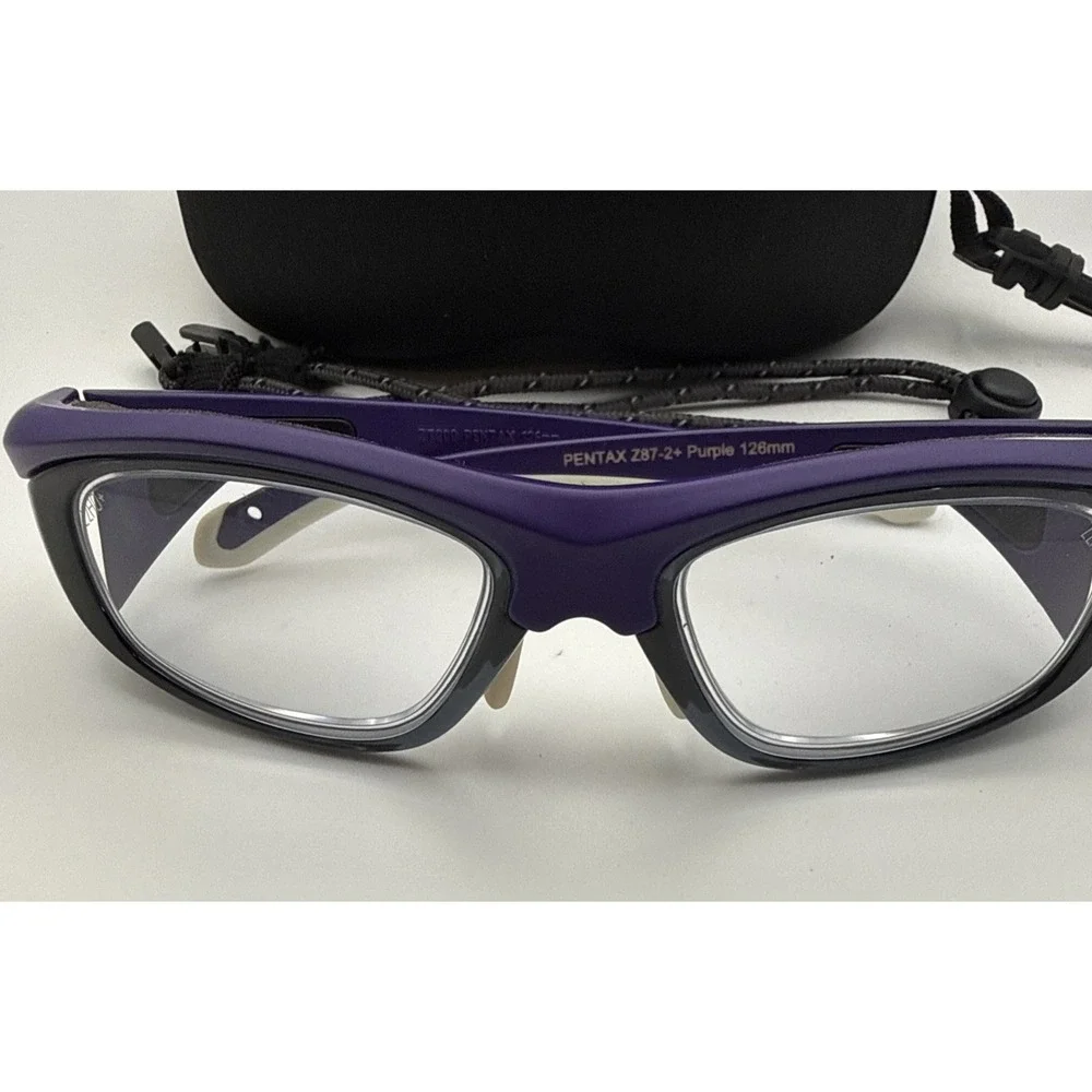 Pentax ZT200 Purple/Black Safety Glasses, Neck Hangers & Travel Case Z87-2+